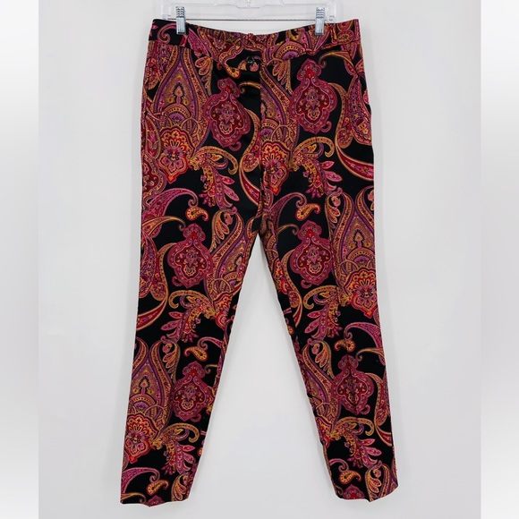 Beautifully Embroidered Pants made in Italy by Pamela Milano Jacquard Paisley - Picture 9 of 10